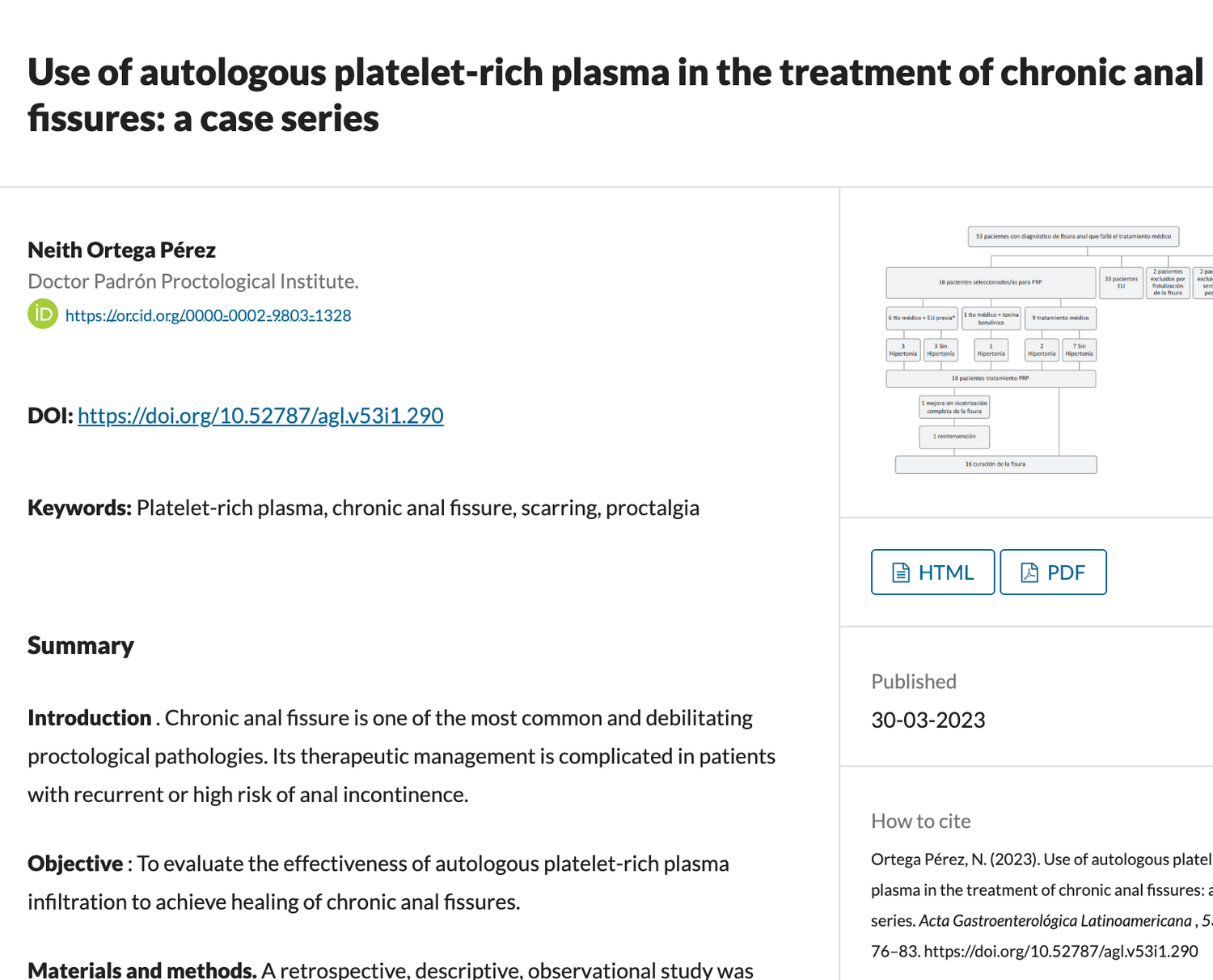 Use of autologous platelet-rich plasma in the treatment of chronic anal fissures: a case series