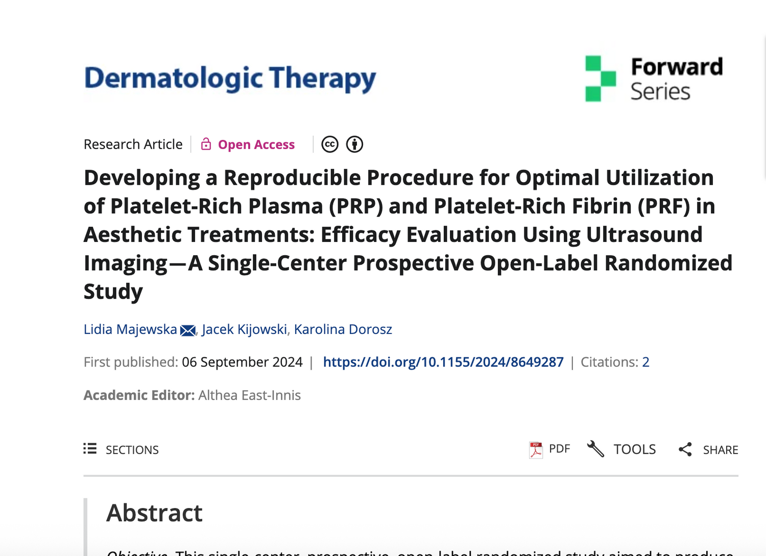 Developing a Reproducible Procedure for Optimal Utilization of Platelet-Rich Plasma (PRP) and Platelet-Rich Fibrin (PRF) in Aesthetic Treatments: Efficacy Evaluation Using Ultrasound Imaging—A Single-Center Prospective Open-Label Randomized Study