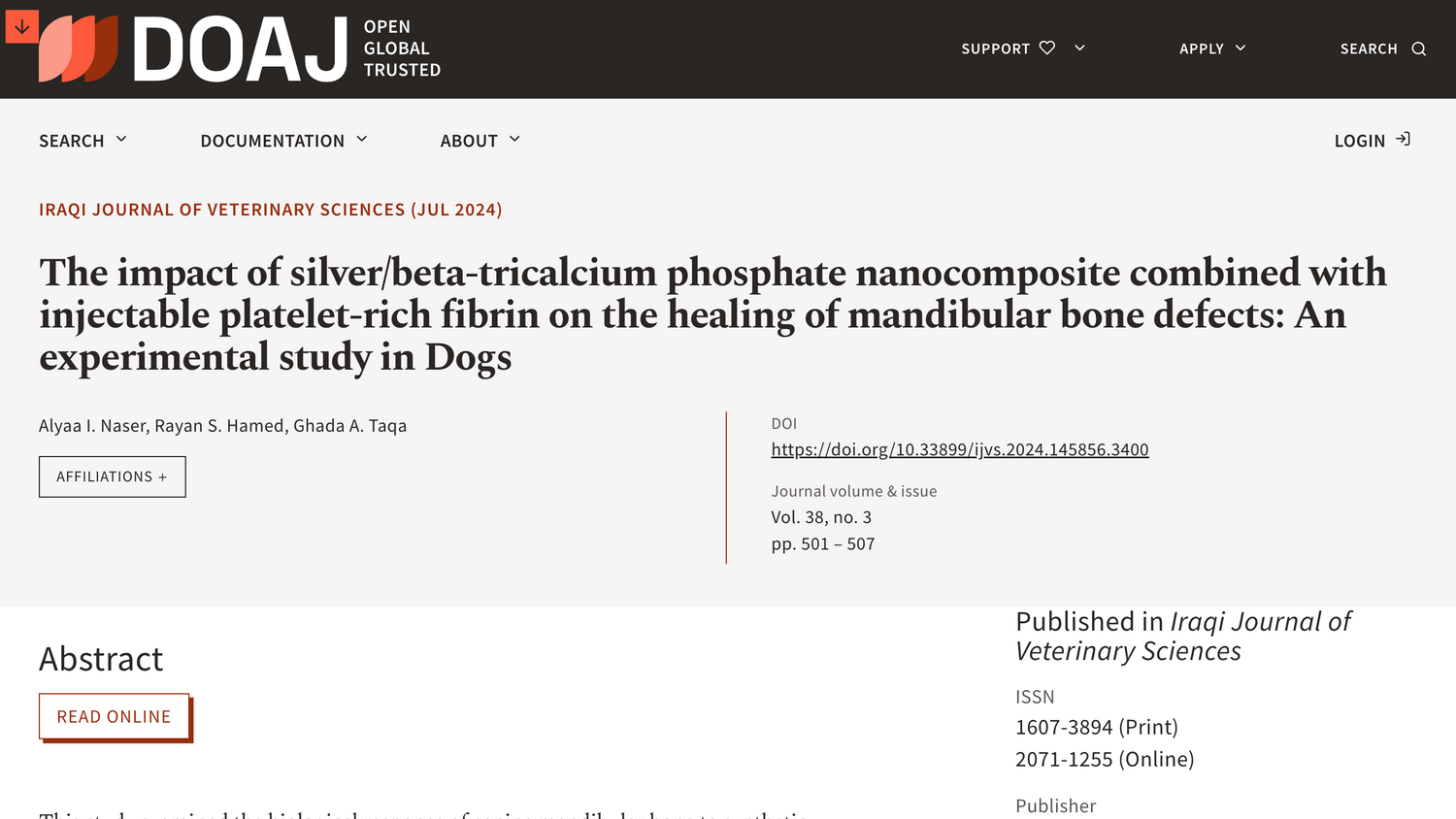 The impact of silver/beta-tricalcium phosphate nanocomposite combined with injectable platelet-rich fibrin on the healing of mandibular bone defects: An experimental study in dogs